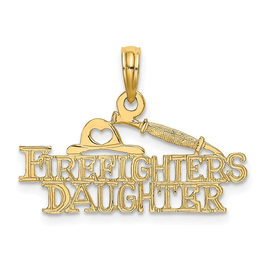 14K Yellow Gold Firefighter'S Daughter Charm