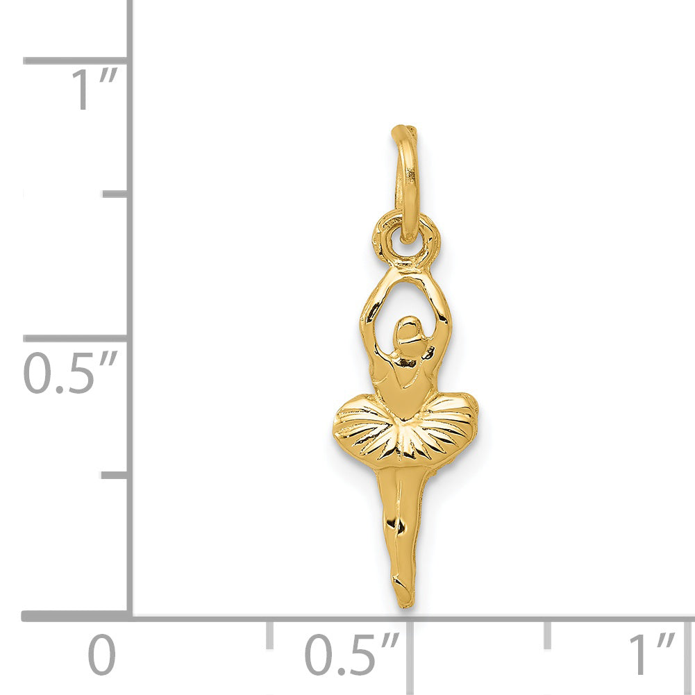 14K Yellow Gold Polished Ballerina Charm