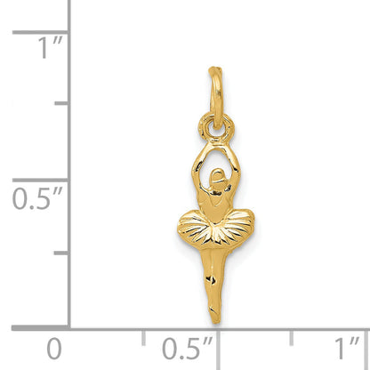 14K Yellow Gold Polished Ballerina Charm