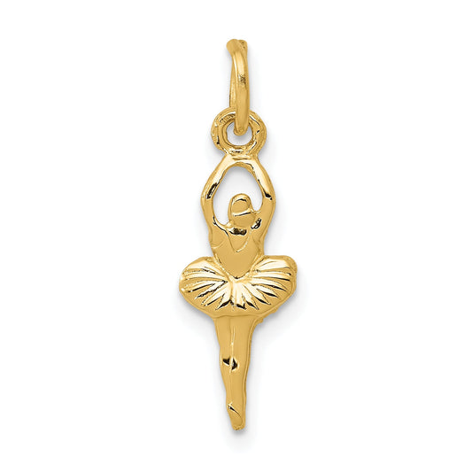 14K Yellow Gold Polished Ballerina Charm