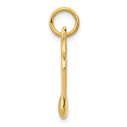 14K Yellow Gold Polished Flat-Backed Musical Note Charm