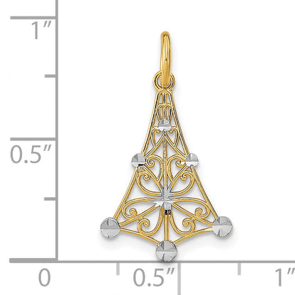 14K Yellow & Rhodium W/Rhodium D/C Chandellier Charm