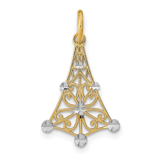 14K Yellow & Rhodium W/Rhodium D/C Chandellier Charm