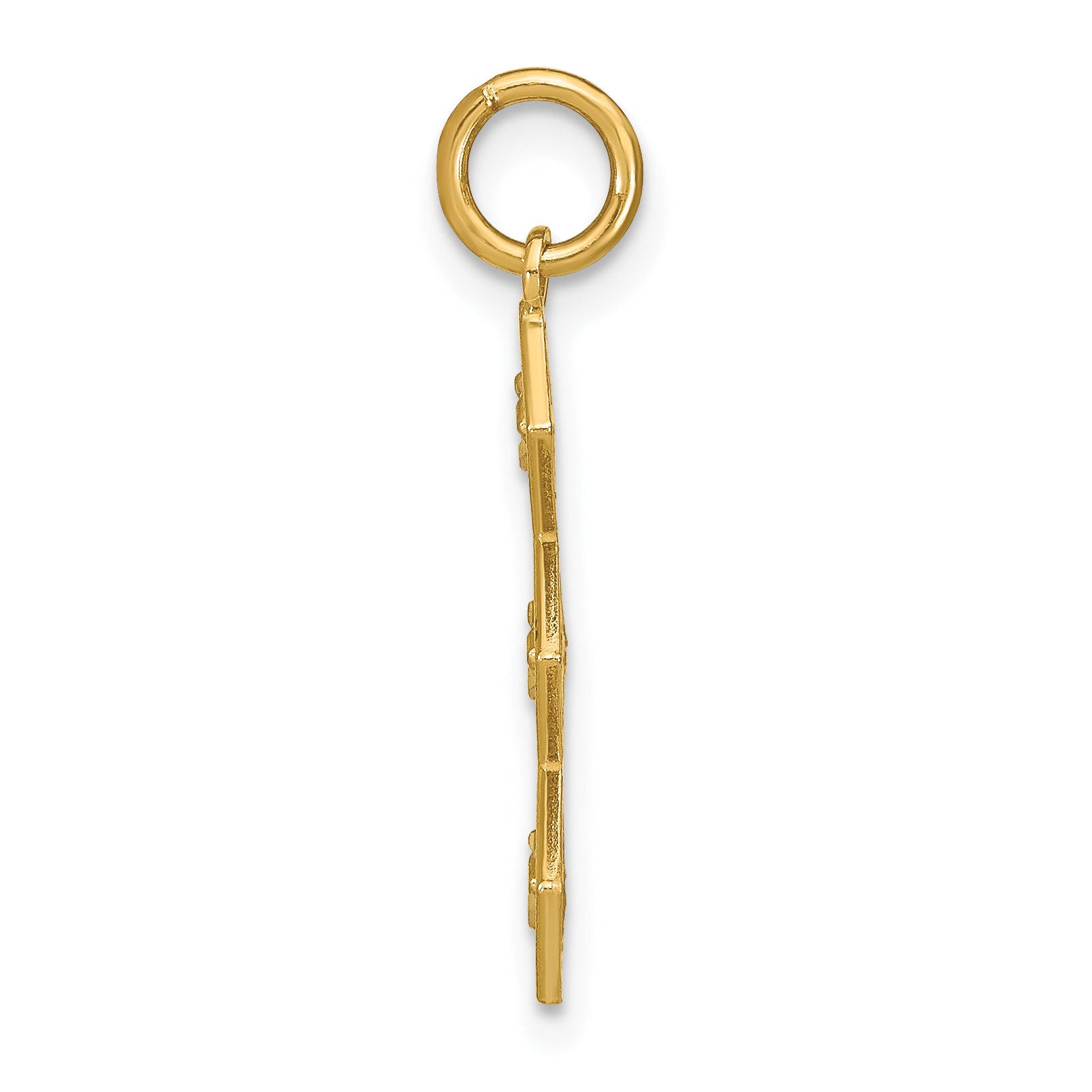 14K Yellow & Rhodium W/Rhodium And D/C 3 Diamond Shapes Charm