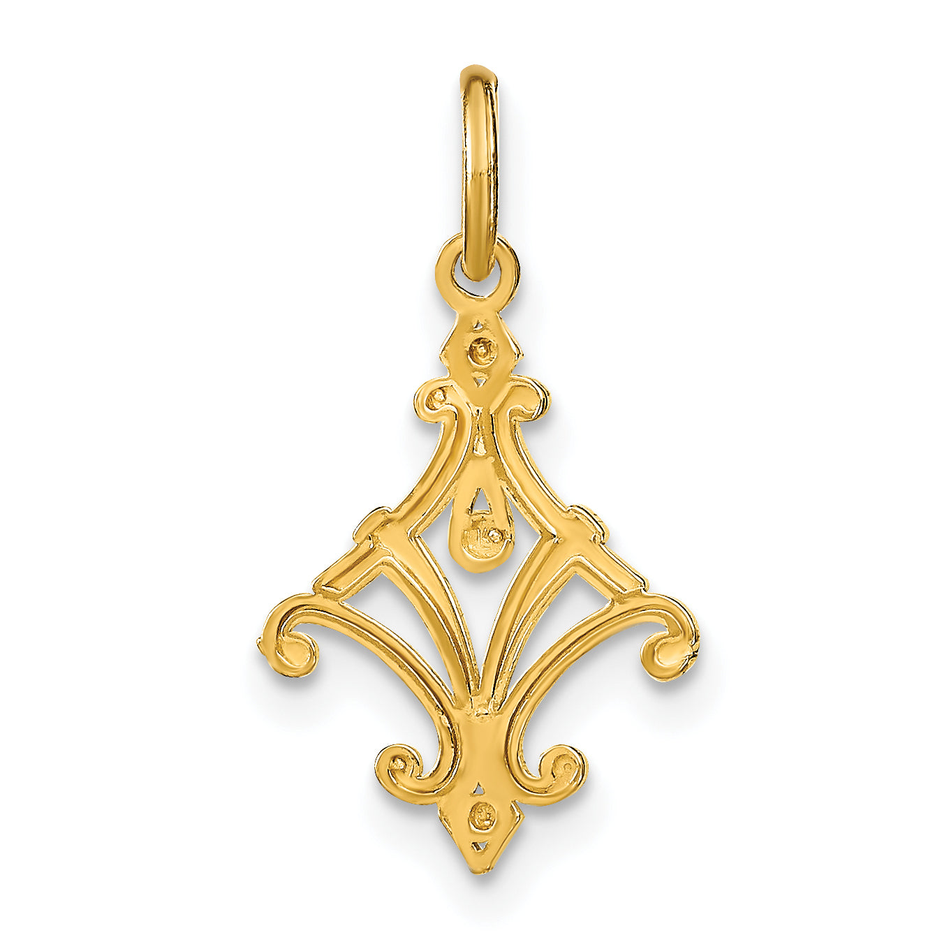 14K Yellow & Rhodium W/Rhodium D/C Chandelier Style Charm