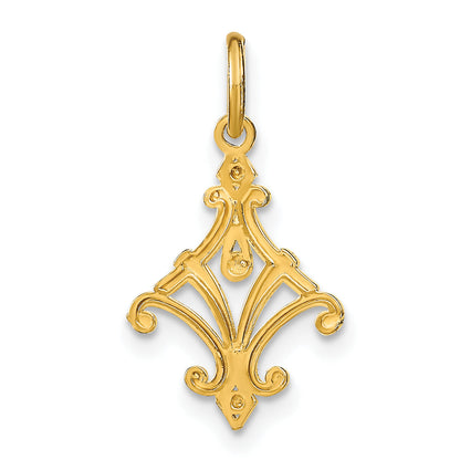 14K Yellow & Rhodium W/Rhodium D/C Chandelier Style Charm
