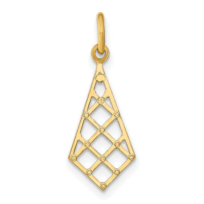 14K Yellow & Rhodium W/Rhodium D/C Small Criss-Cross Charm
