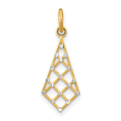 14K Yellow & Rhodium W/Rhodium D/C Small Criss-Cross Charm