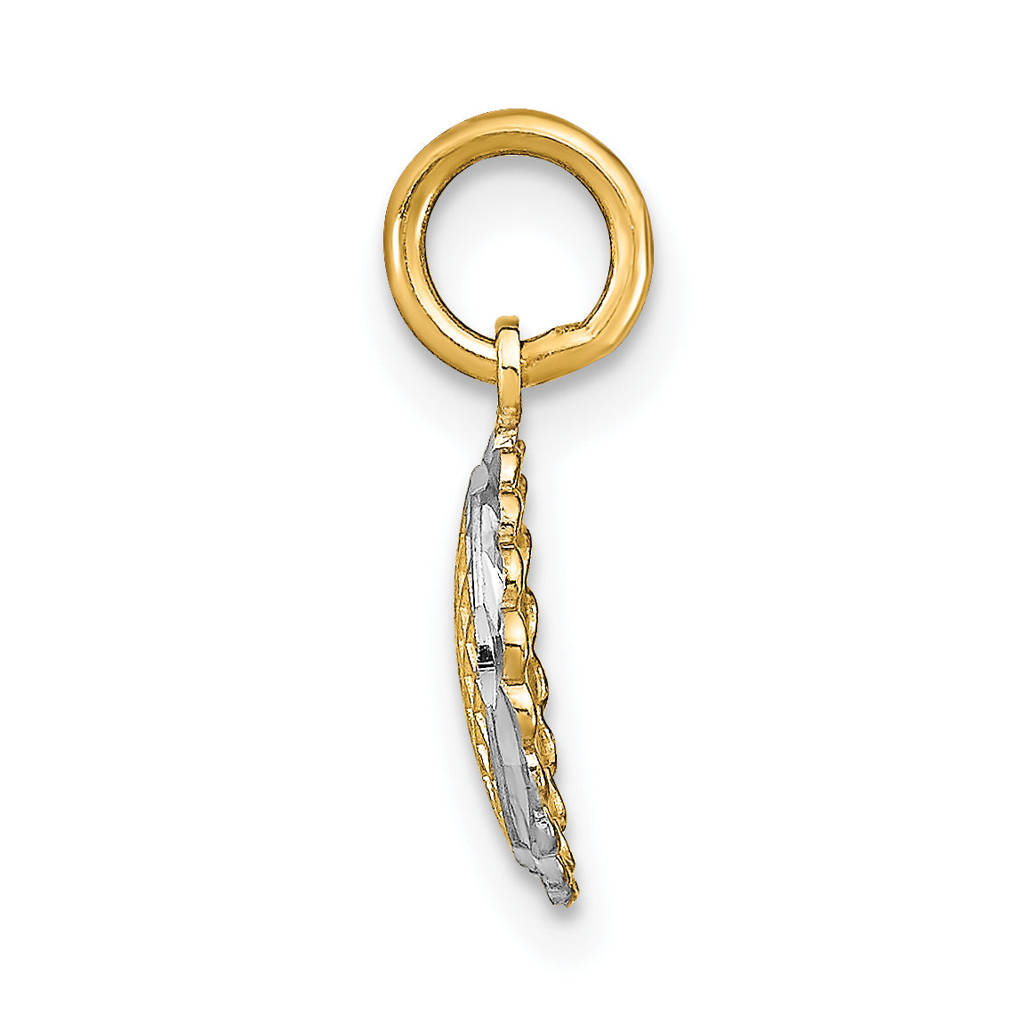14K Yellow & Rhodium W/Rhodium D/C Mini Sunflower Charm