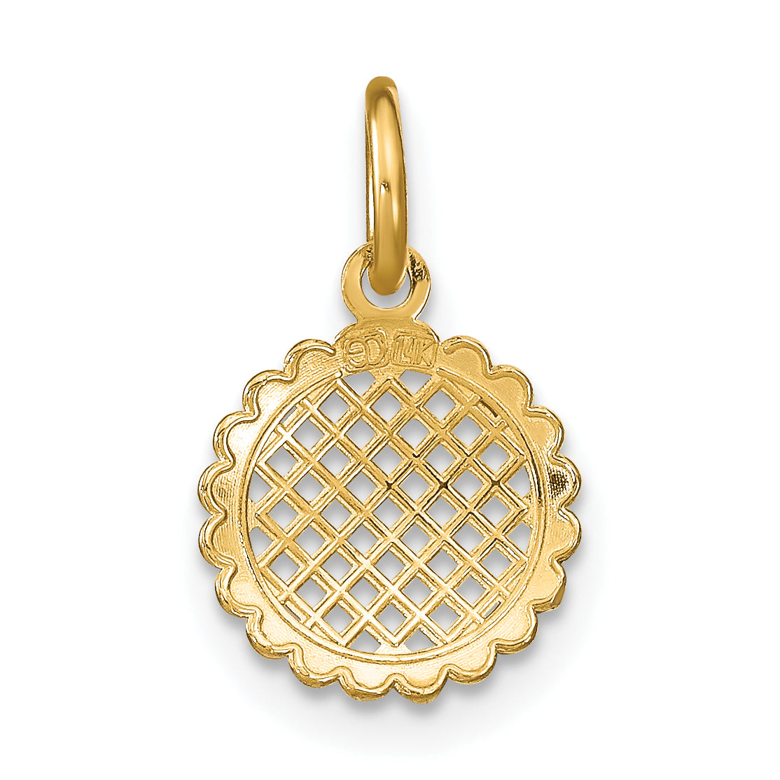 14K Yellow & Rhodium W/Rhodium D/C Mini Sunflower Charm