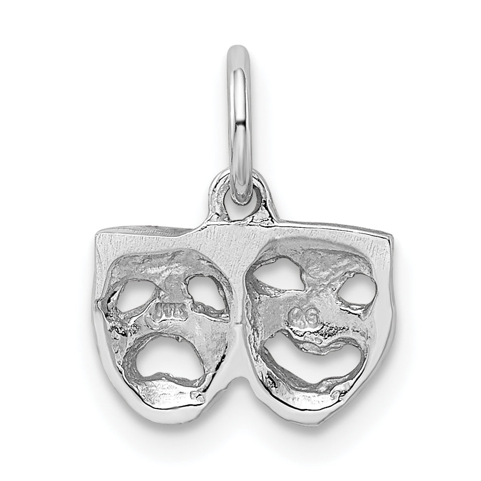 14K White Gold Solid Comedy/Tragedy Charm