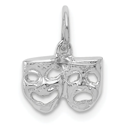 14K White Gold Solid Comedy/Tragedy Charm