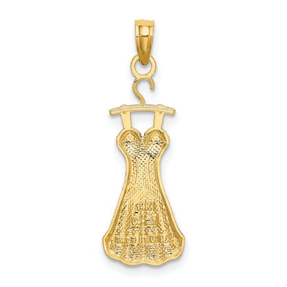 14K Yellow & Rhodium W/Rhodium Dress W/ Flower Charm