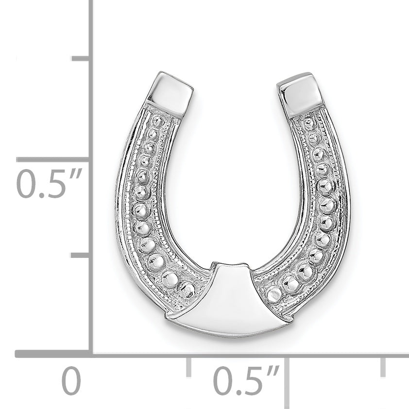 14K White Gold Horseshoe Chain Slide Charm