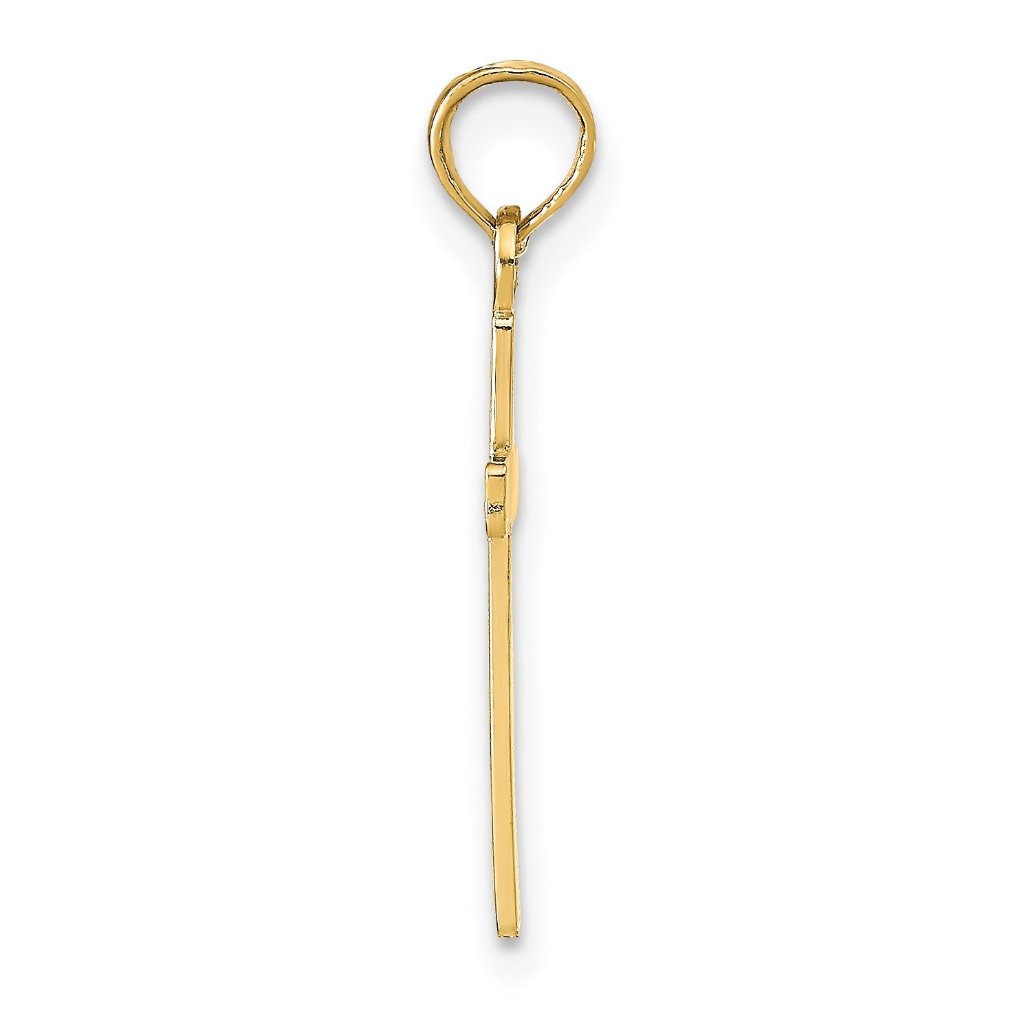 14K Yellow Gold Polished Cross Pendant