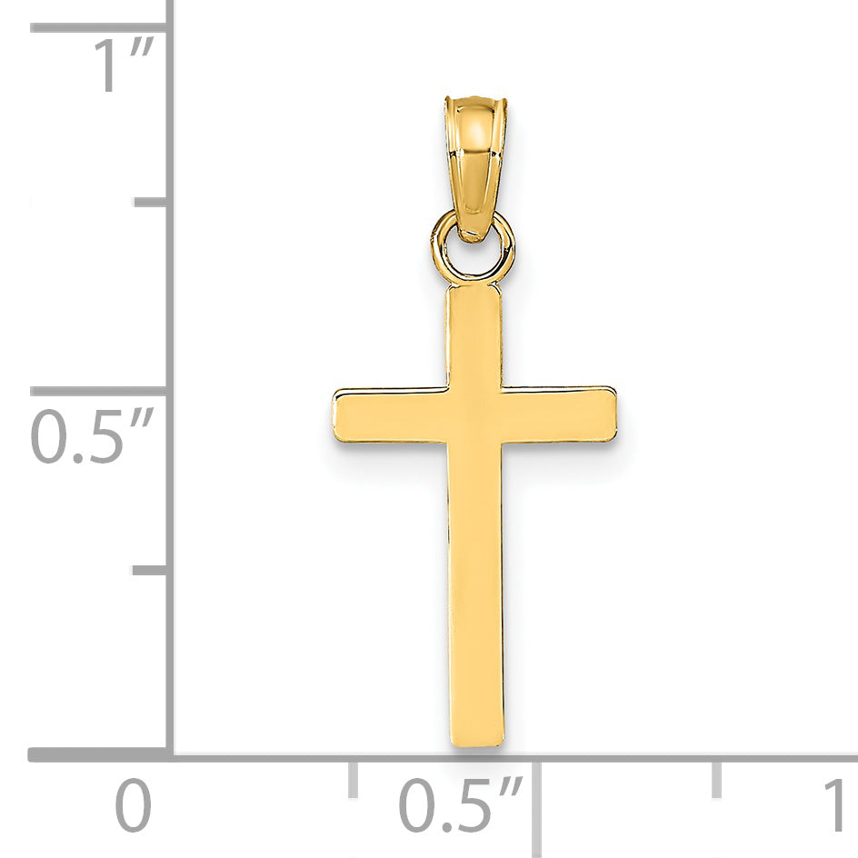 14K Yellow Gold Polished Cross Pendant