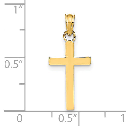 14K Yellow Gold Polished Cross Pendant