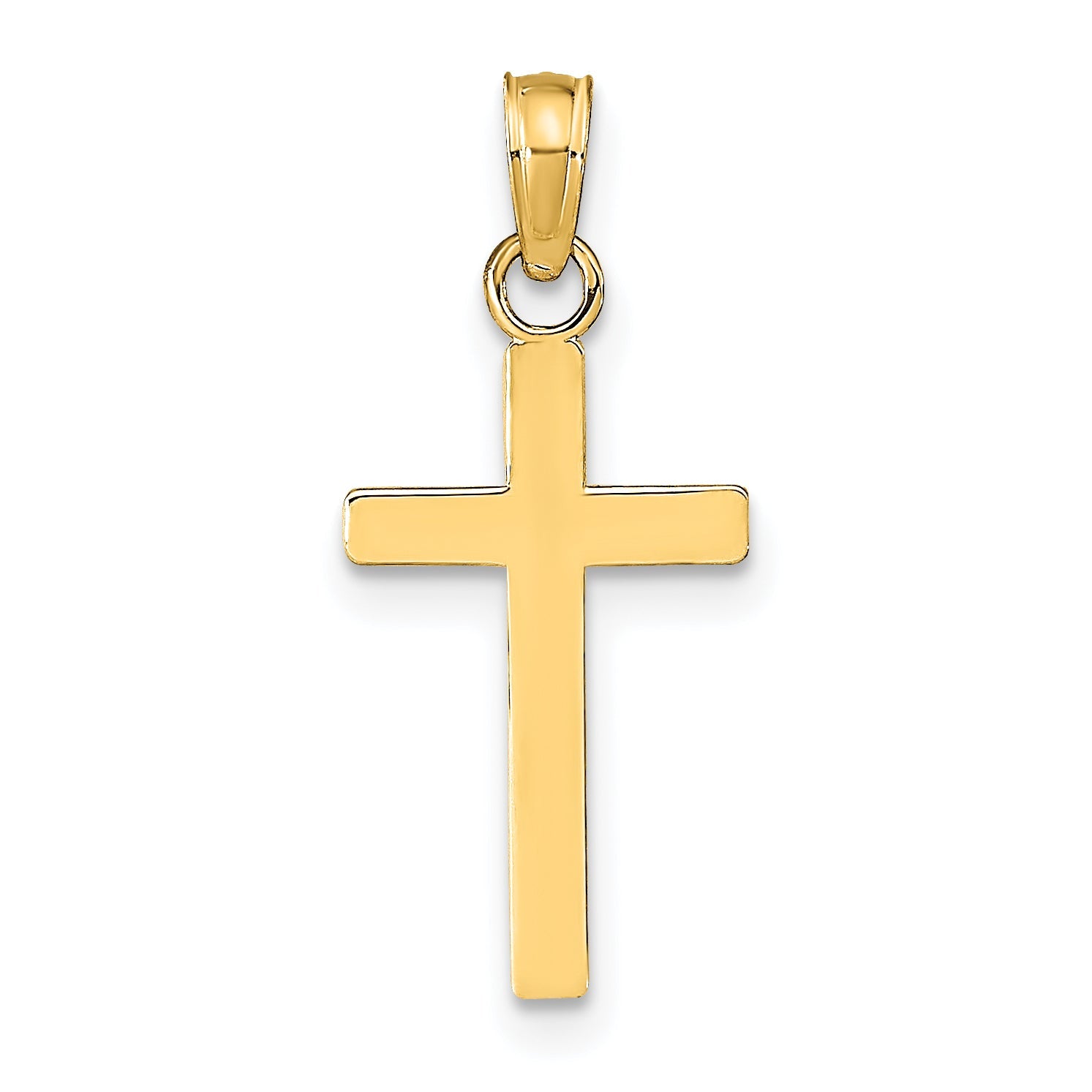 14K Yellow Gold Polished Cross Pendant