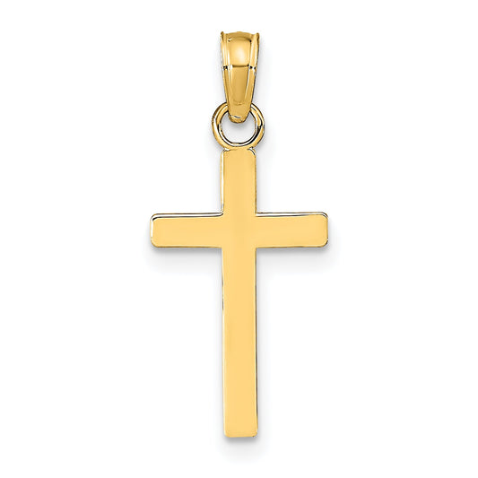 14K Yellow Gold Polished Cross Pendant