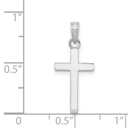 14K White Gold Polished Cross Pendant