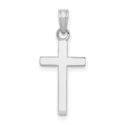 14K White Gold Polished Cross Pendant