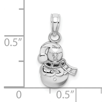14K White Gold Snowman Charm