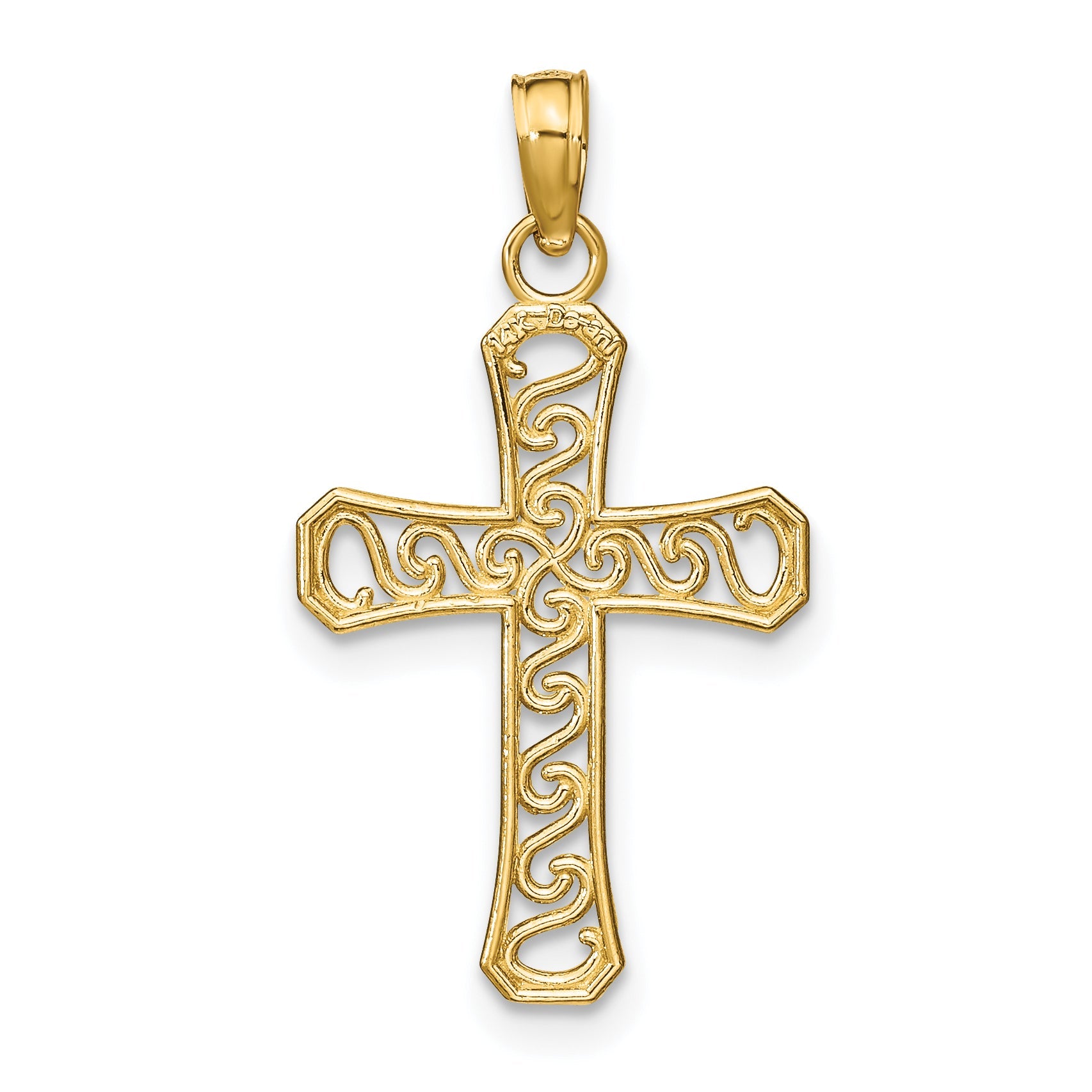 14K Yellow Gold Fancy Cross Pendant