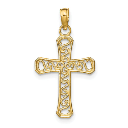 14K Yellow Gold Fancy Cross Pendant