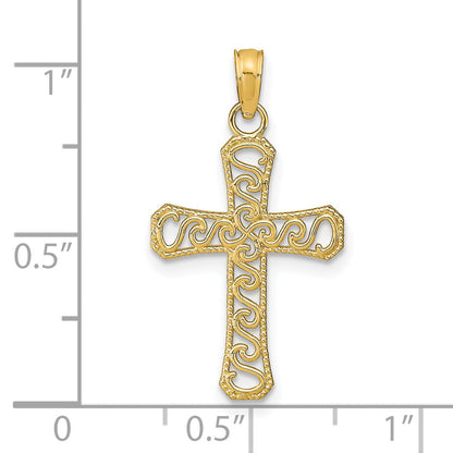 14K Yellow Gold Fancy Cross Pendant