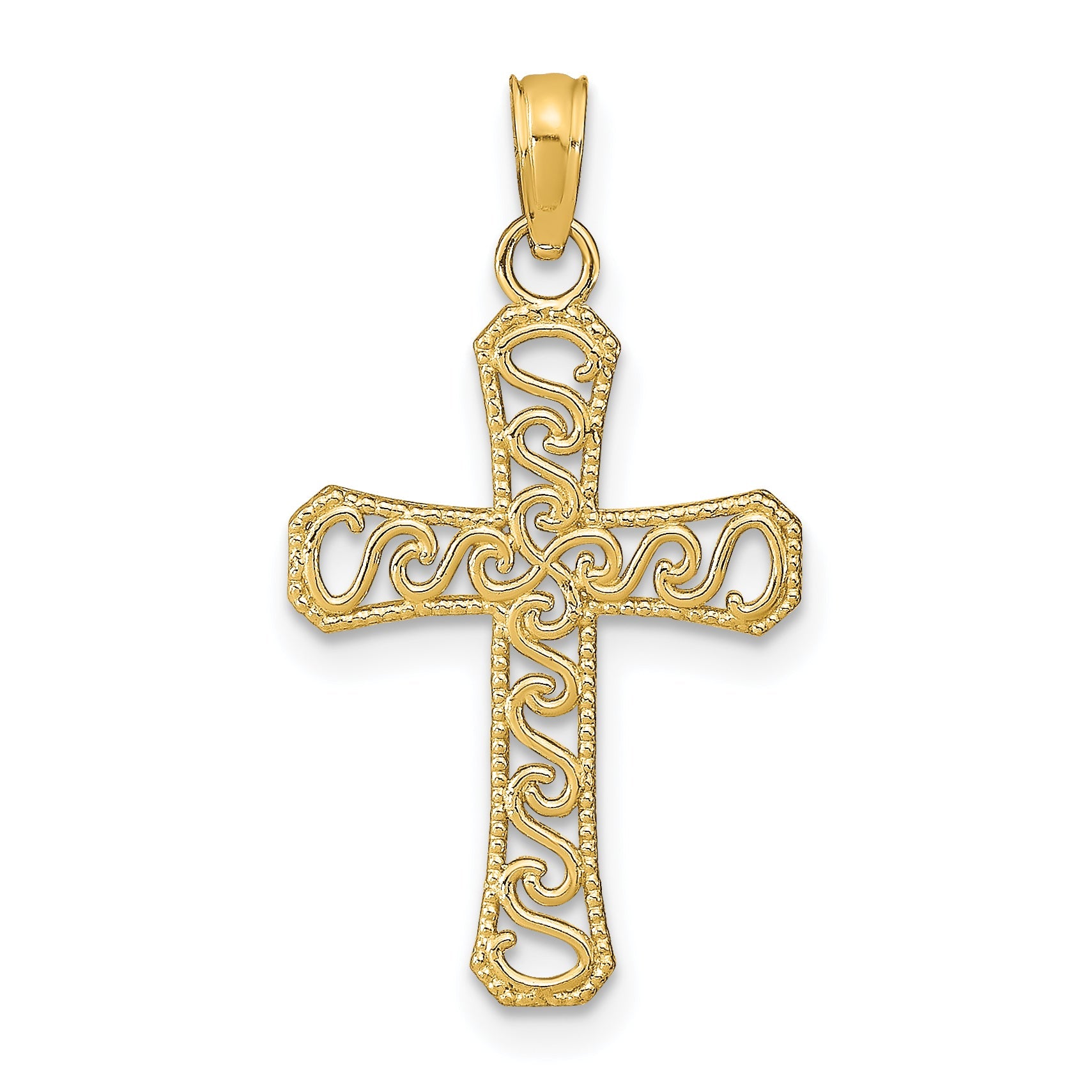 14K Yellow Gold Fancy Cross Pendant