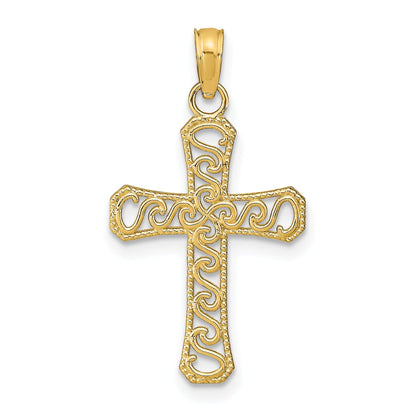 14K Yellow Gold Fancy Cross Pendant