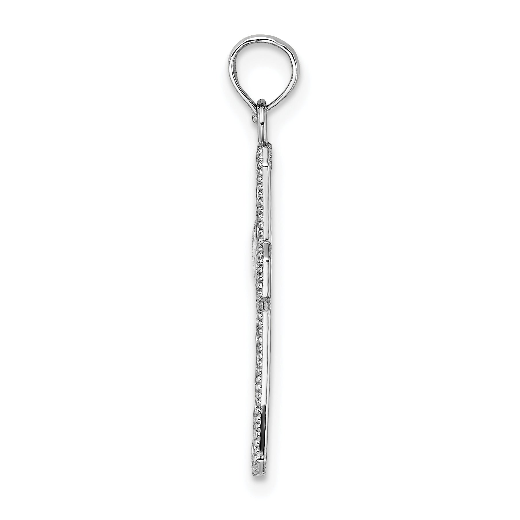 14K White Gold Fancy Cross Pendant