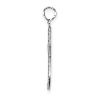 14K White Gold Fancy Cross Pendant
