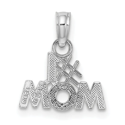 14K White Gold #1 Mom Charm