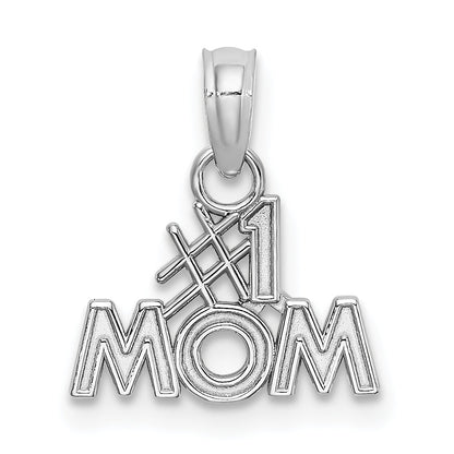 14K White Gold #1 Mom Charm