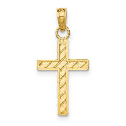 14K Yellow Gold D/C Cross Pendant