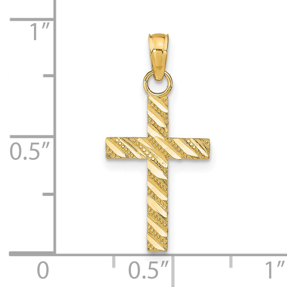 14K Yellow Gold D/C Cross Pendant