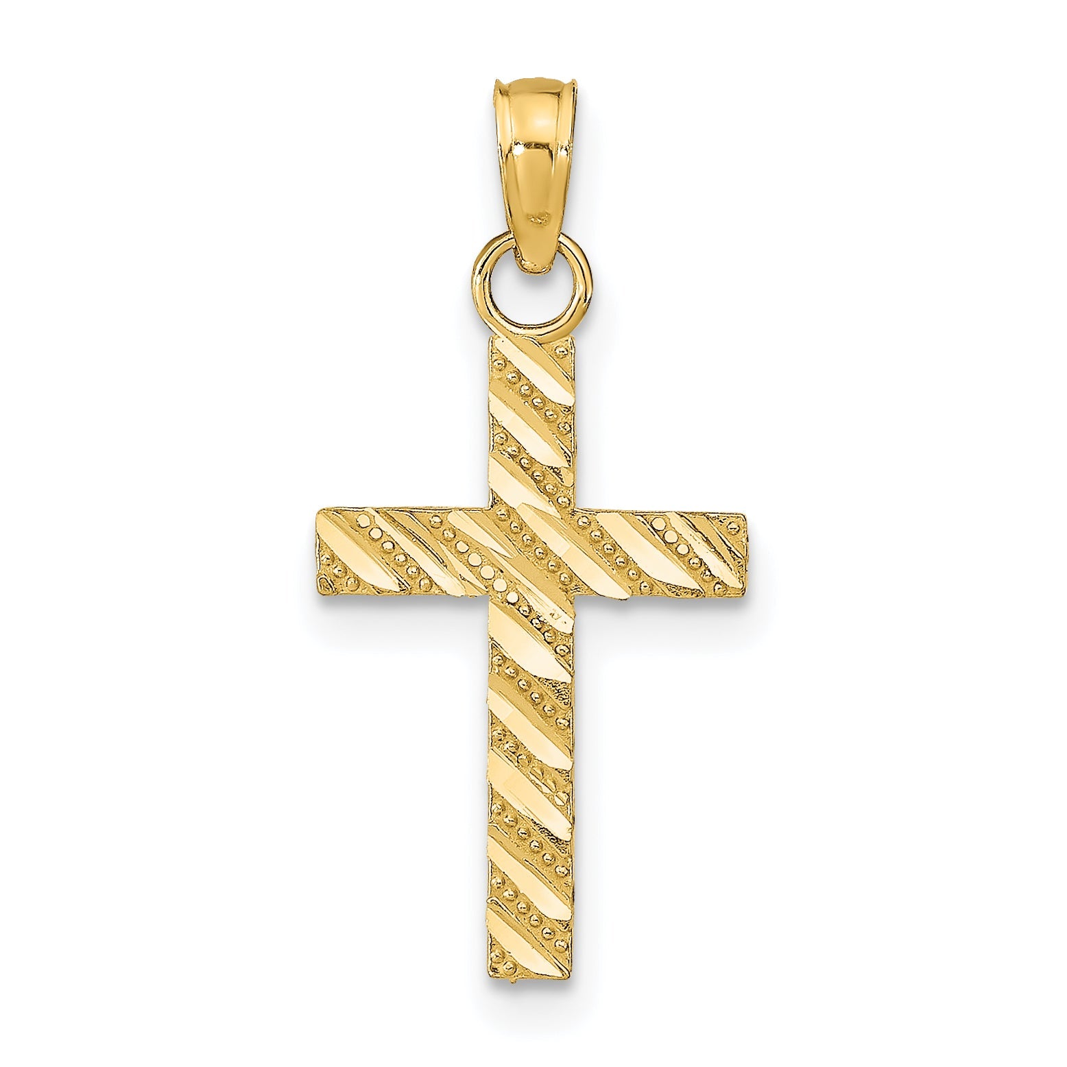 14K Yellow Gold D/C Cross Pendant