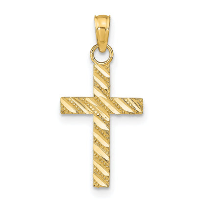 14K Yellow Gold D/C Cross Pendant