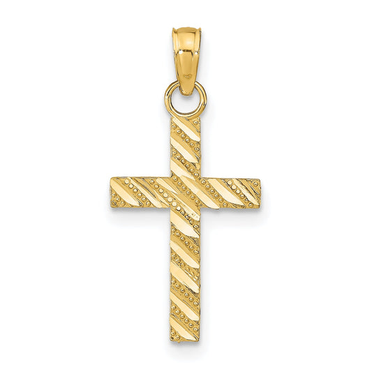 14K Yellow Gold D/C Cross Pendant