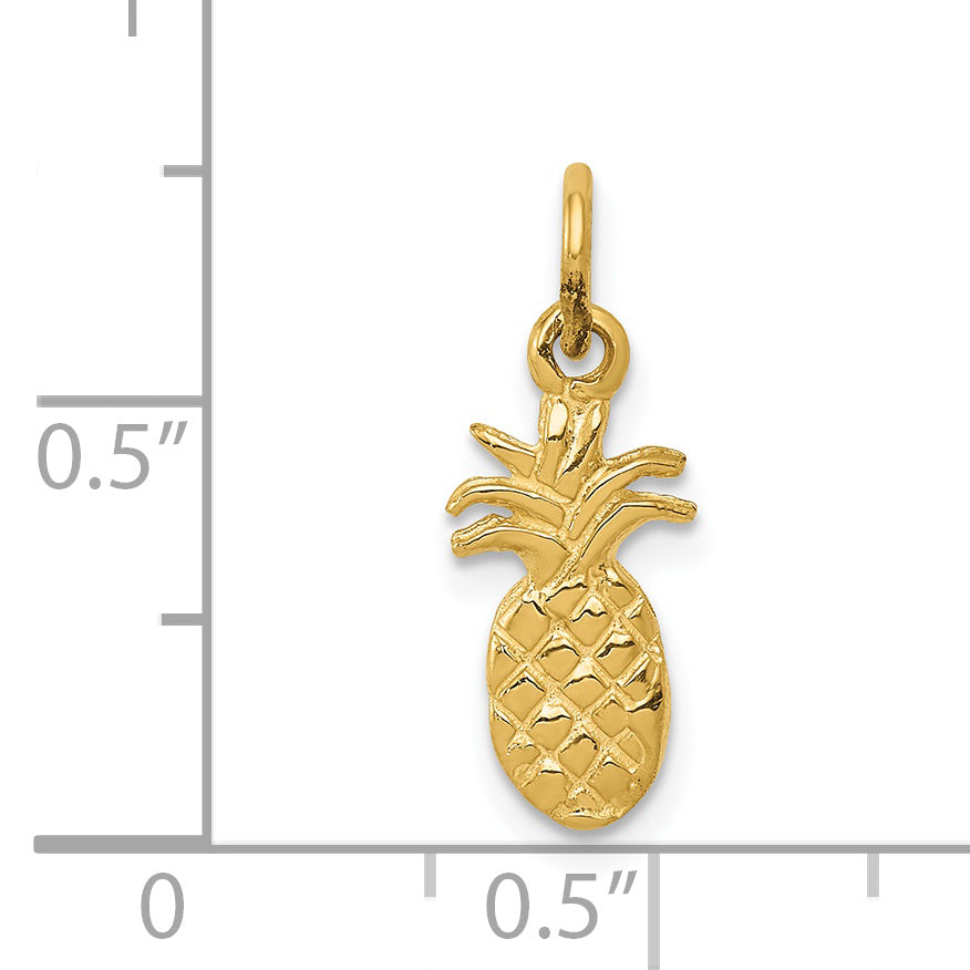 14K Yellow Gold Polished Pineapple Charm