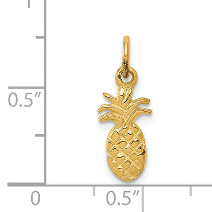 14K Yellow Gold Polished Pineapple Charm