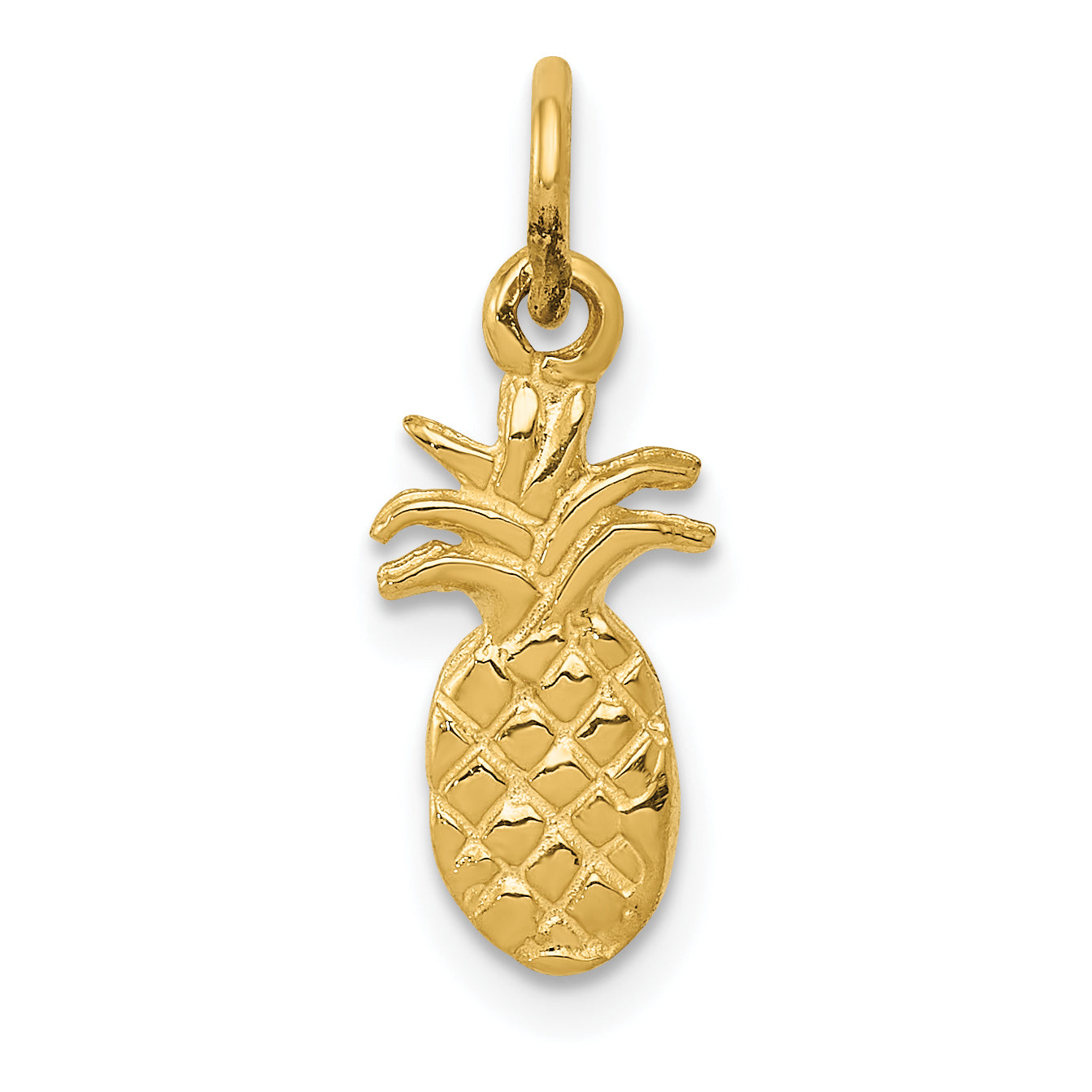 14K Yellow Gold Polished Pineapple Charm