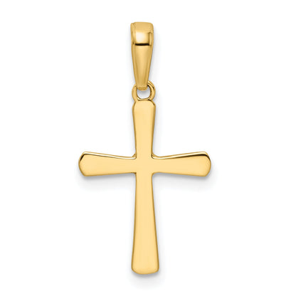 14K Yellow & Rhodium W/Rhodium D/C Cross Pendant