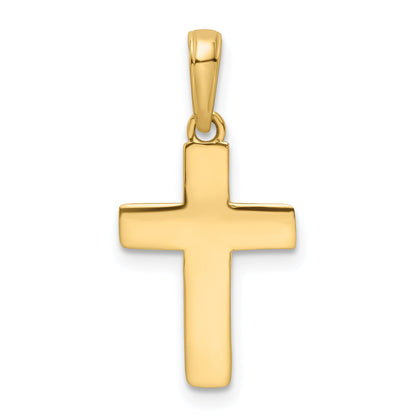 14K Yellow & Rhodium W/Rhodium D/C Cross Pendant