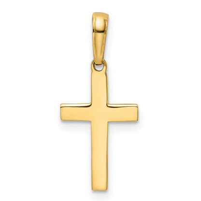 14K Yellow & Rhodium W/Rhodium D/C Cross Pendant