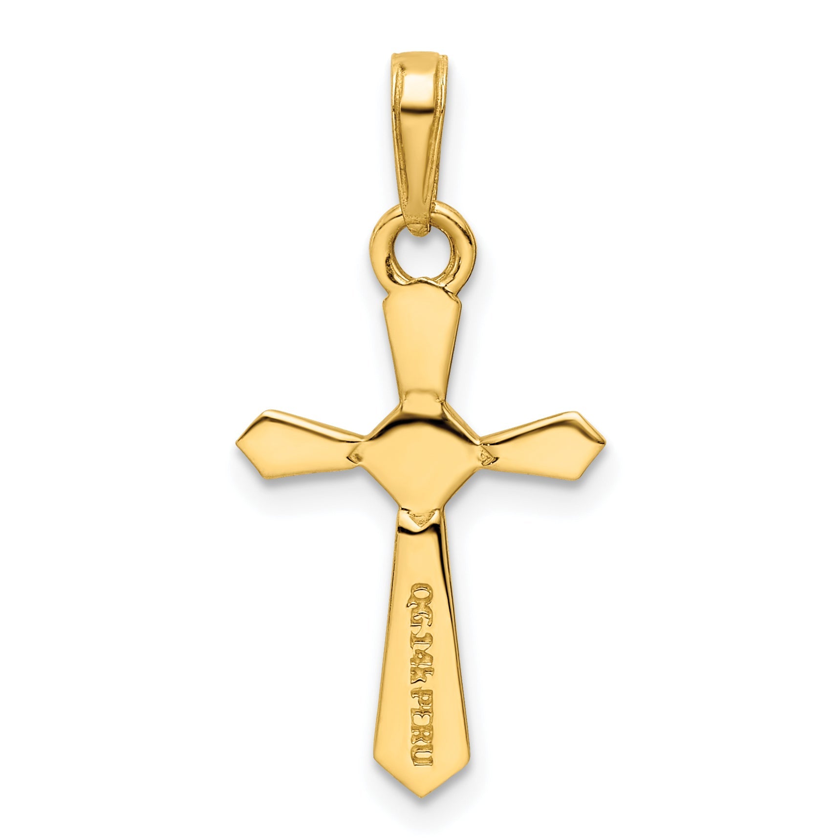 14K Yellow & Rhodium W/Rhodium D/C Cross Pendant