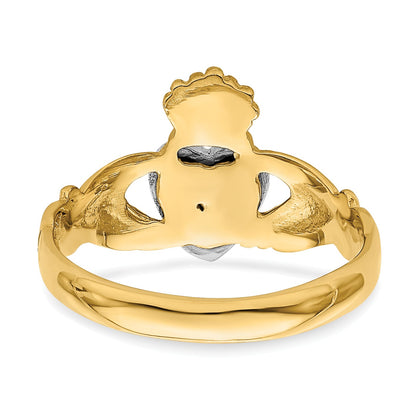 14K Two-Tone Tt Yellow & White Gold Baby Claddagh Ring (Development)