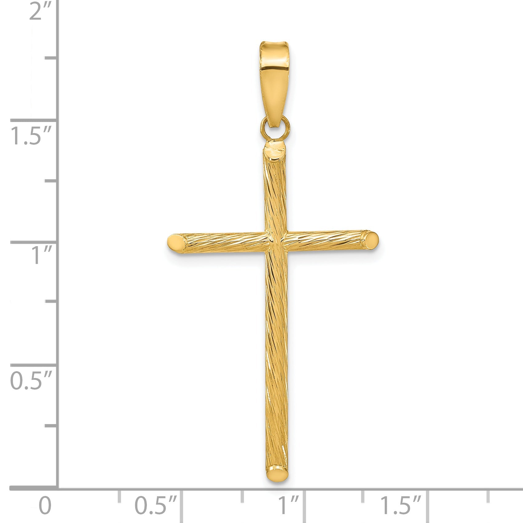 14K Yellow Gold Polished & Textured Fancy Cross Pendant