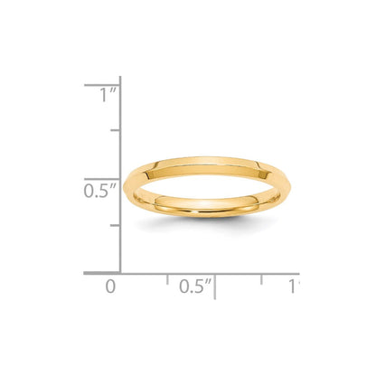 18k Yellow Gold 2.5mm Knife Edge Comfort Fit Wedding Band Ring
